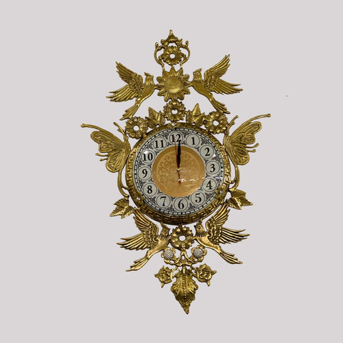 ساعت دیواری مدل پروانه برنجی