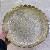 شیرینی خوری طرح پرگل برنجی طلایی براق و پایهدار بازرگانی نداف مشهد
