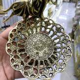 پیاله هفت سین برنجی طلایی براق با پایه و تندیس فرشته بازرگانی نداف مشهد