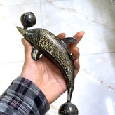 استند دکوری دلفین برنجی سیاه قلم کاری پاکستانی اصل بازرگانی نداف مشهد