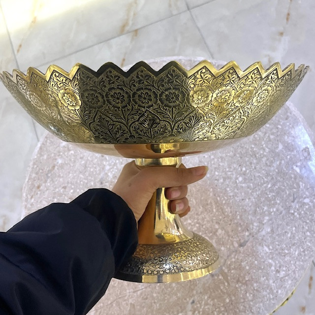 میوه خوری پردیس ۱۴ اینچ برنجی مجلل و براق بازرگانی نداف مشهد