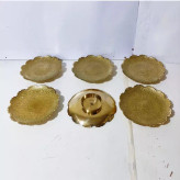 پیش دستی برنجی هندی با طرح طاووس برنزی قلم دست باکیفیت قطر 20 سانت قابل شستشو بسته 1 عددی