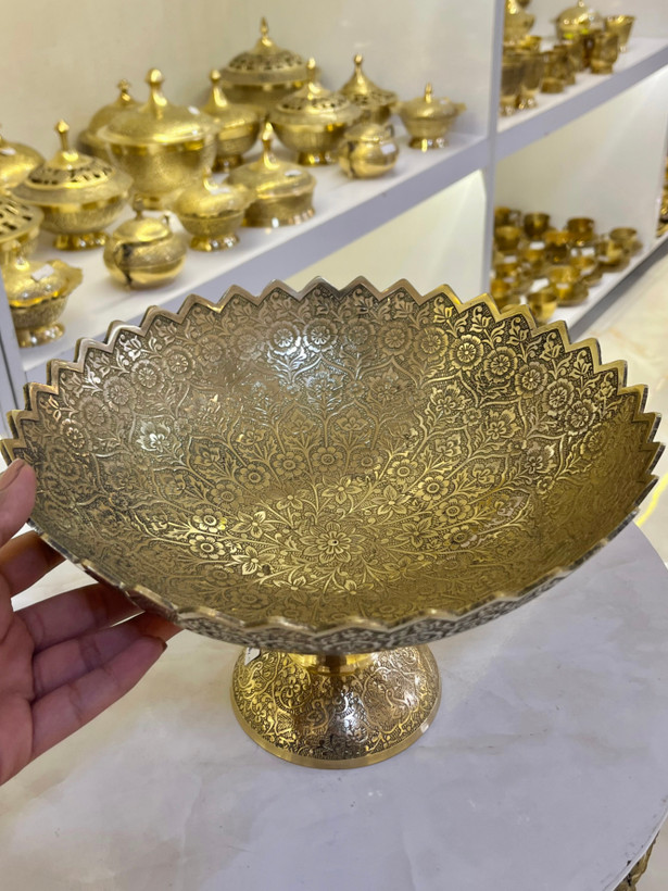 میوه خوری برنجی هندی با طرح اصیل گل پردیس - بازرگانی نداف مشهد