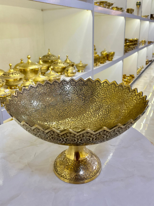 میوه خوری برنجی هندی با طرح اصیل گل پردیس - بازرگانی نداف مشهد