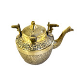 کتری برنجی هندی با گنجایش ۶۰۰ سیسی و نقش برجسته طاووس - بازرگانی نداف مشهد