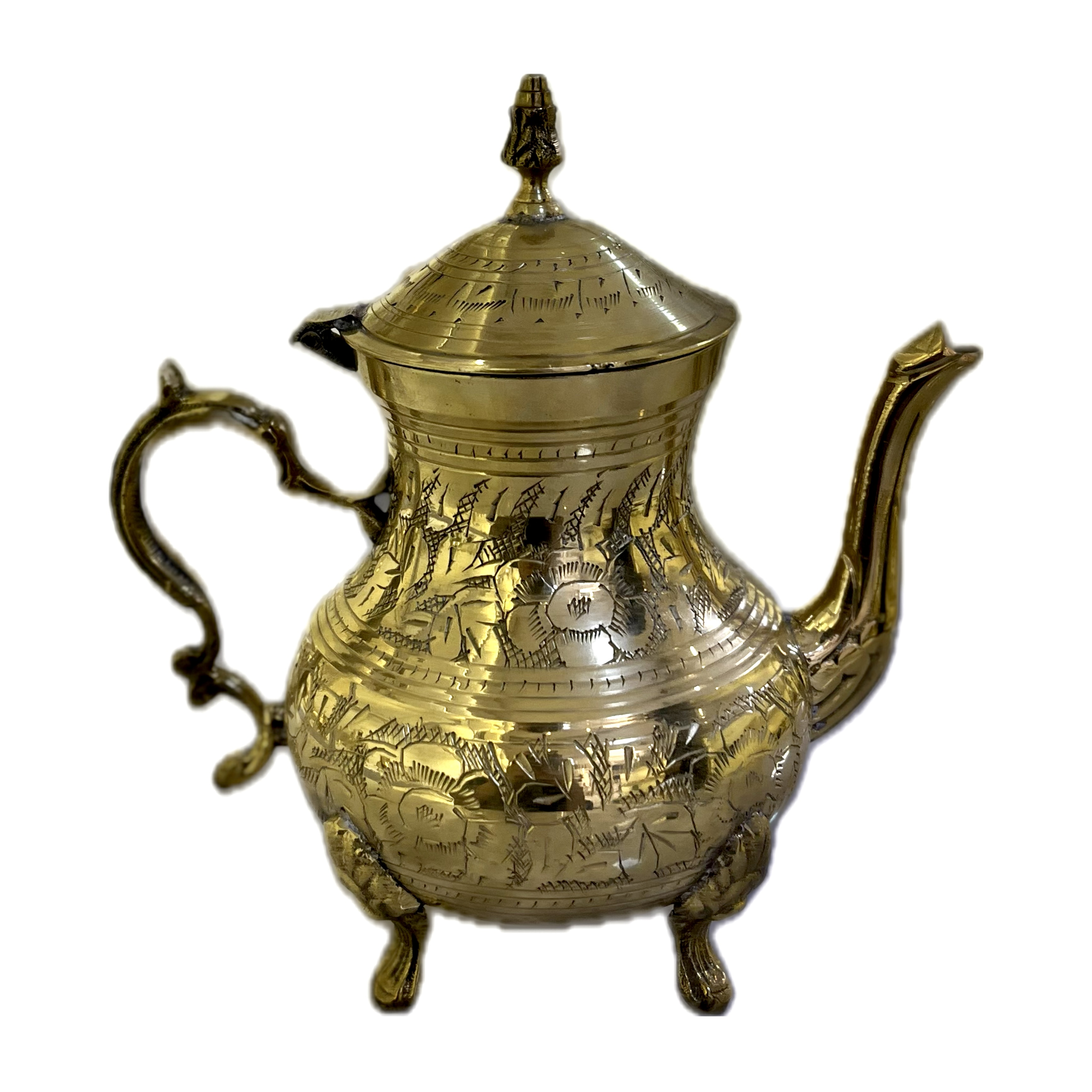 قوری قلم دست 4 پایه طرح گل 600 سی سی انگلیسی