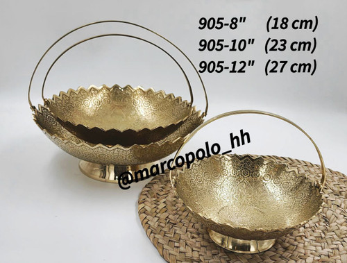 سبد میوه خوری در سه سایز مختلف برنجی هندی کد905
