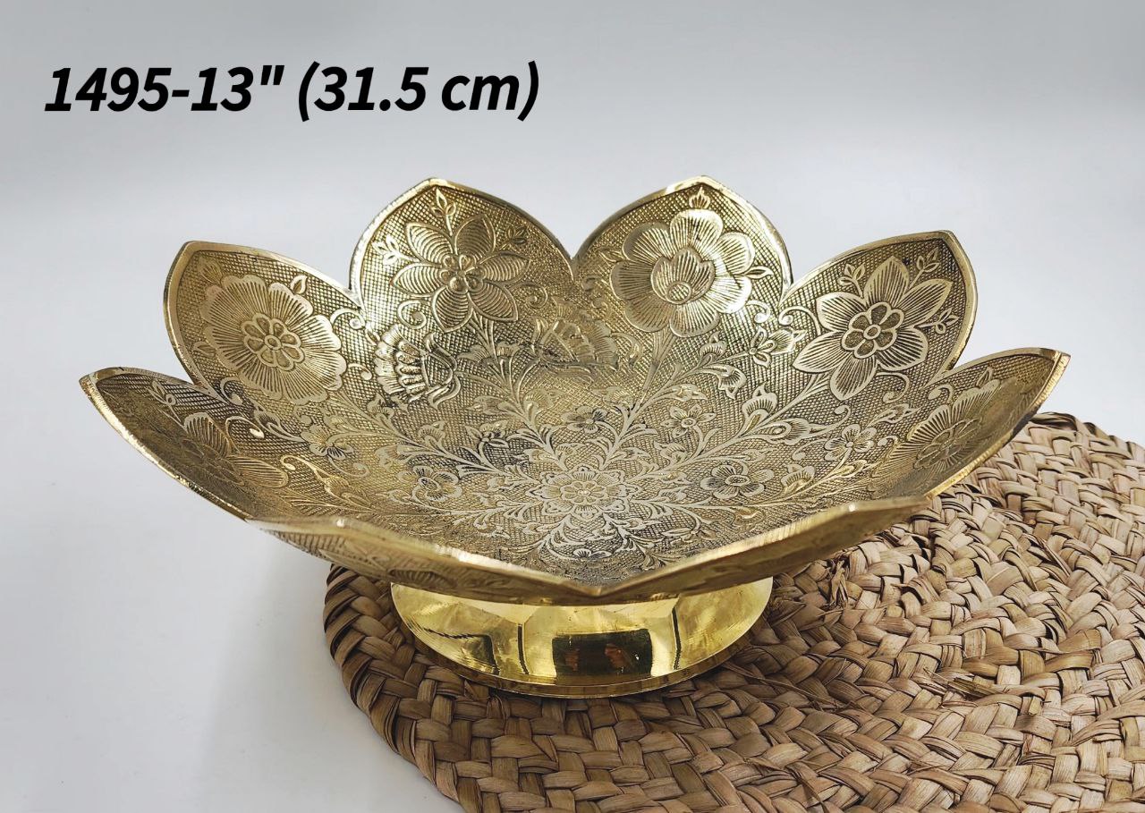 میوه خوری طرح گلبرگ برنجی هندی کد1495