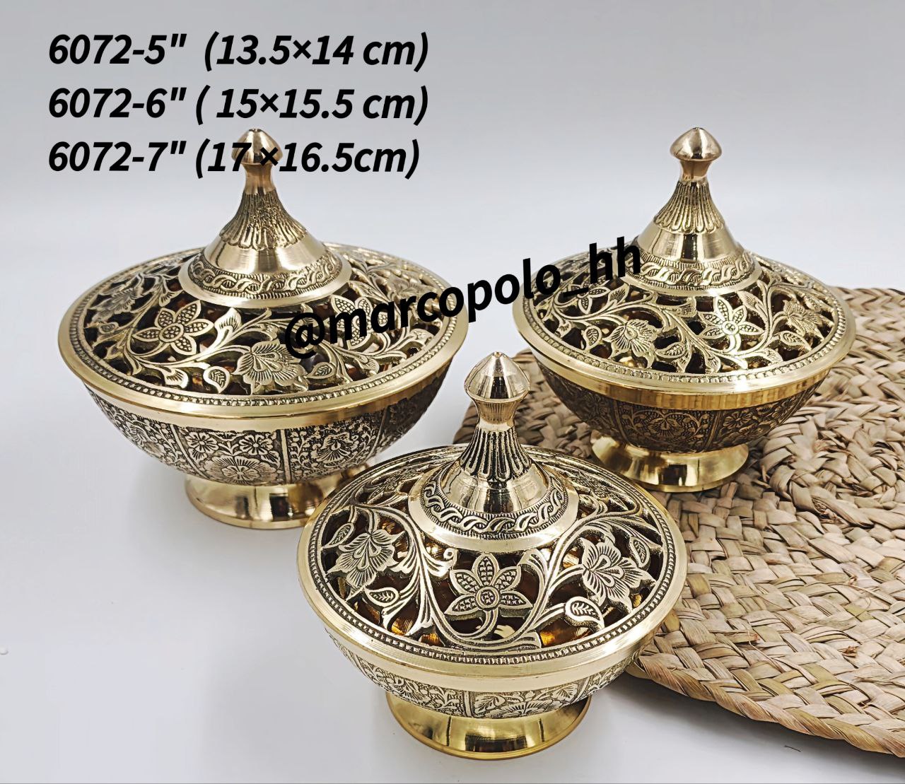 شکلات خوری برنجی آنجل در سه سایز مختلف کد 6072
