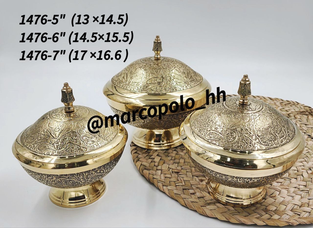 شکلات خوری برنجی مدل گنبدی در سه سایز مختلف کد1476