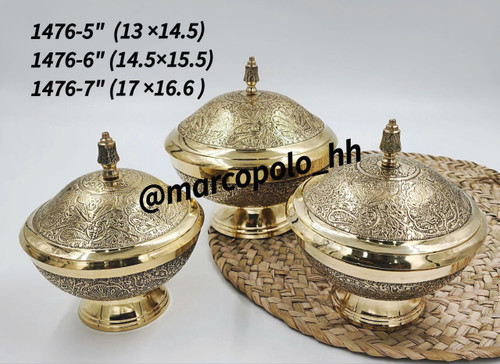 شکلات خوری برنجی مدل گنبدی در سه سایز مختلف کد1476