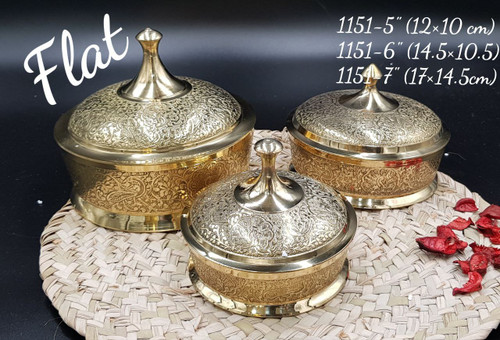 شکلات خوری برنجی فلت در سه اندازه مختلف کد1151