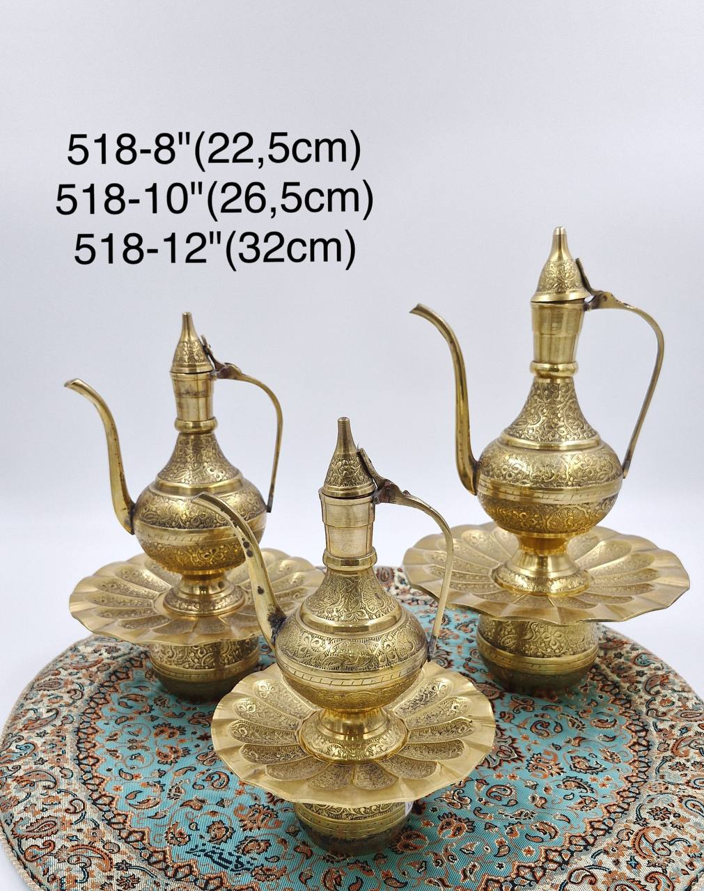 آفتابه لگن طرح گل برنجی هندی کد518