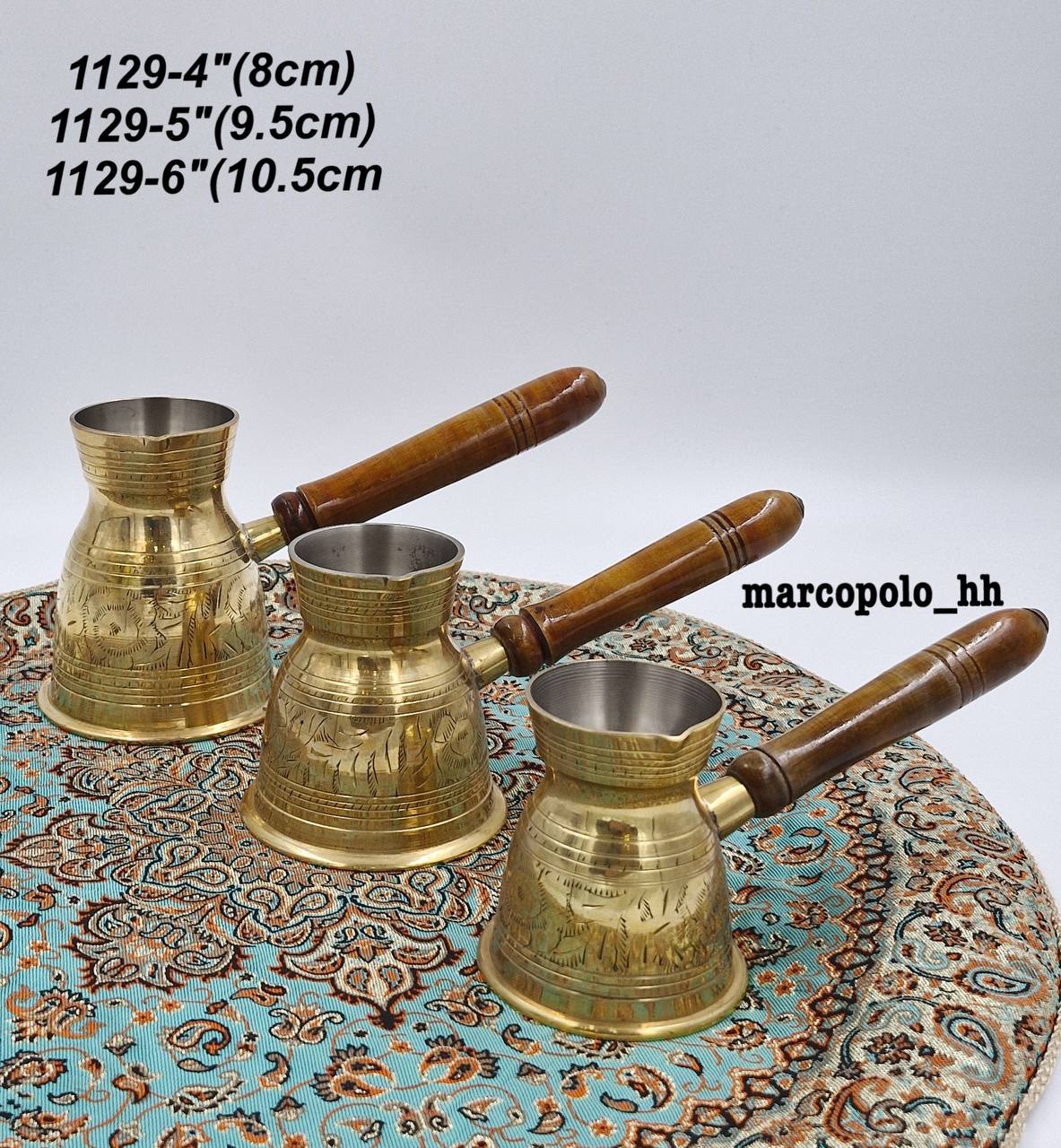 قهوه جوش قلم دست برنجی کد1129