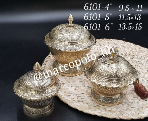 قندان و شکلات خوری برنجی مدل دایموند در سه سایز کد 6101