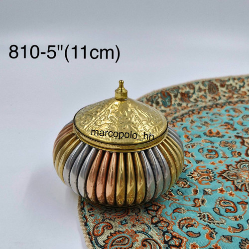 قندان درب دار سه رنگ برنجی کد 810