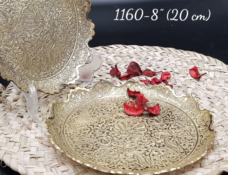 پیش دست برنجی مدل طاووس جدید تکی کد 1160 با قلمزنی برجسته در بازرگانی نداف مشهد