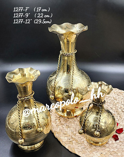گلدان برنجی مدل کراواتی در سه سایز مختلف کد 1277