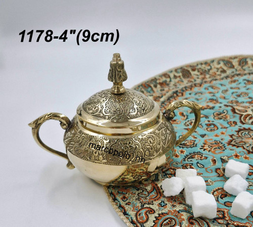 قندان دو بازو طرح طاووس برنجی هندی کد 1178