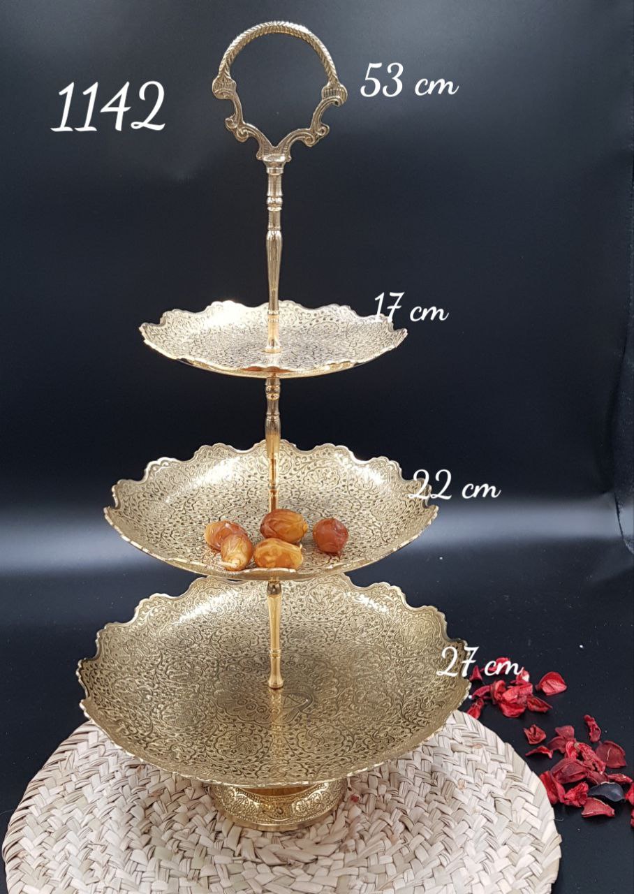 شیرینی خوری سه طبقه طرح طاووس لب قلعه برنجی کد1142