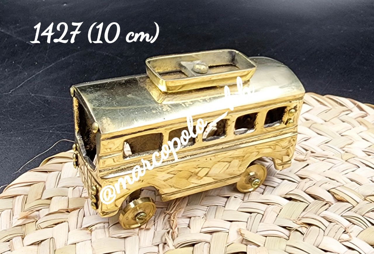 دکوری اتوبوس برنجی هندی دست‌ساز با طراحی کلاسیک و نوستالژیک کد1427