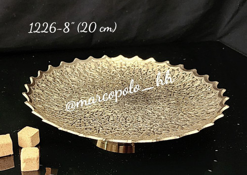 بشقاب پیش دستی پایه کوتاه برنجی هندی بصورت تکی کد1226