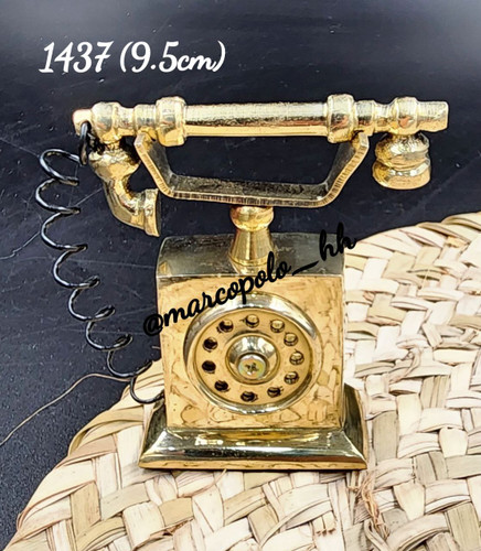 تلفن برنجی فانتزی طرح ساده دکوری کد1437
