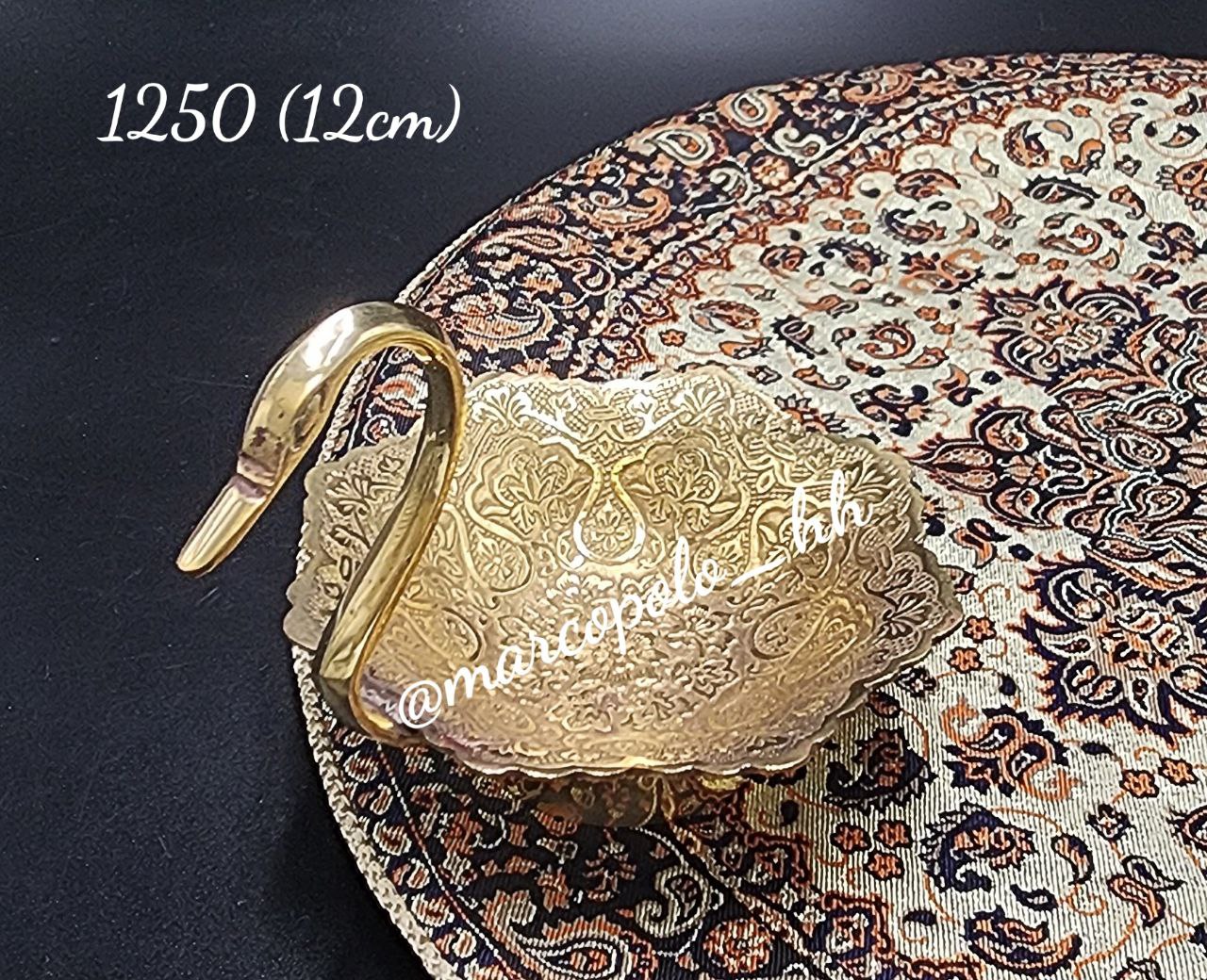 پیاله خرماخوری گود طرح قو برنجی هندی کاربردی  بصورت تکی کد 1250