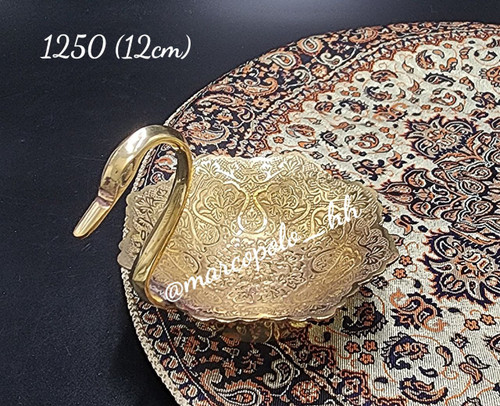 پیاله خرماخوری گود طرح قو برنجی هندی کاربردی بصورت تکی کد 1250