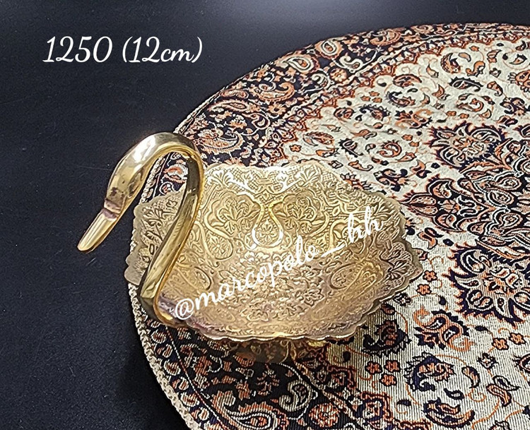 پیاله خرماخوری گود طرح قو برنجی هندی کاربردی شمش سنگین تکی کد 1250 بازرگانی نداف مشهد