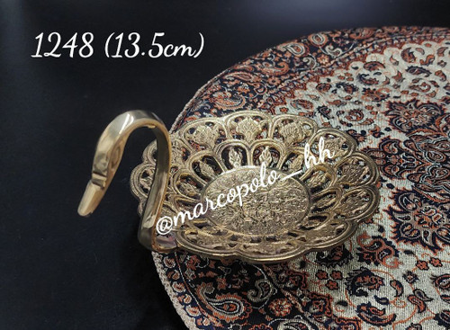 پیاله خرماخوری مشبک گرد طرح قو برنجی هندی کاربردی بصورت تکی کد 1248