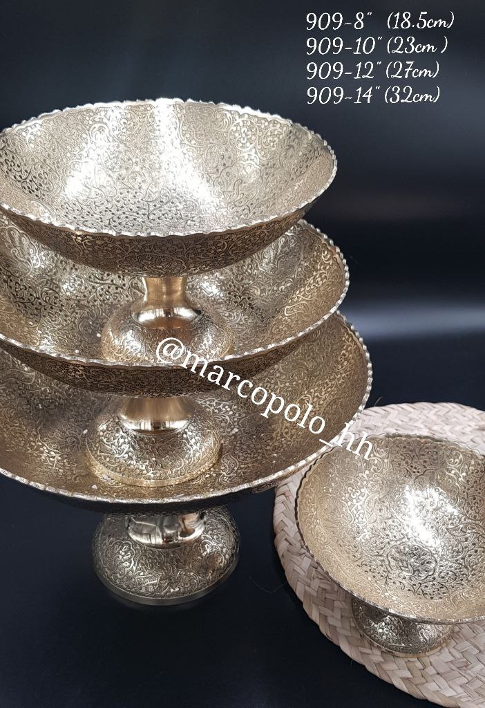 میوه خوری طرح طاووس در 4سایز برنجی قابل استفاده کد 909