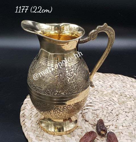 پارچ تپل طرح طاووس برنجی هندی قابل استفاده کد1177
