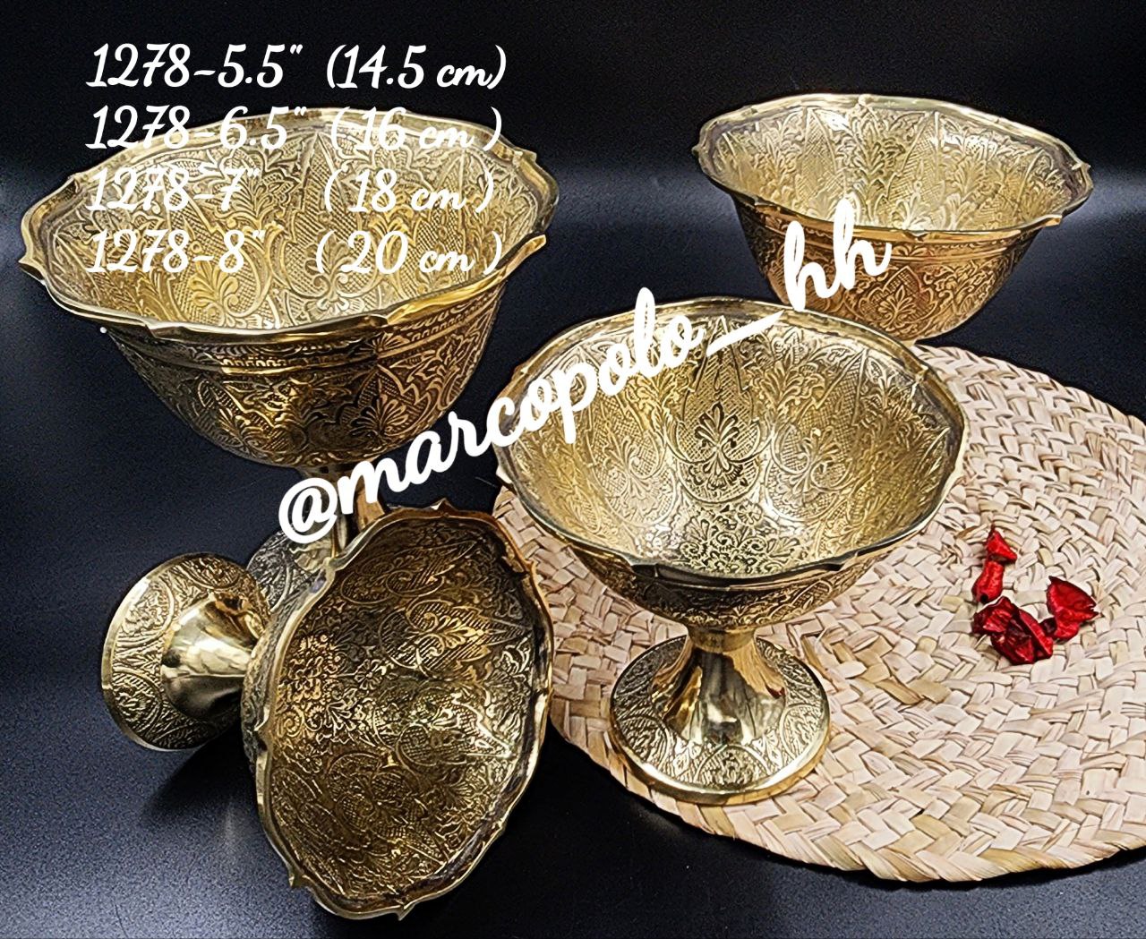 بستنی خوری طرح برگ برنجی هندی در چهار سایز مختلف کد 1278