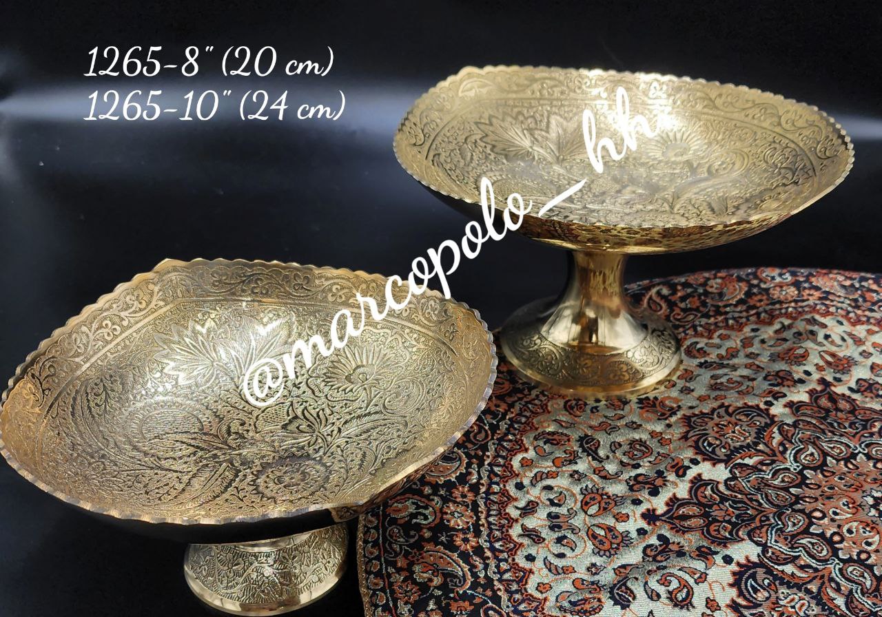 شیرینی خوری طرح قلب برنجی هندی در دو سایز مختلف کد1265
