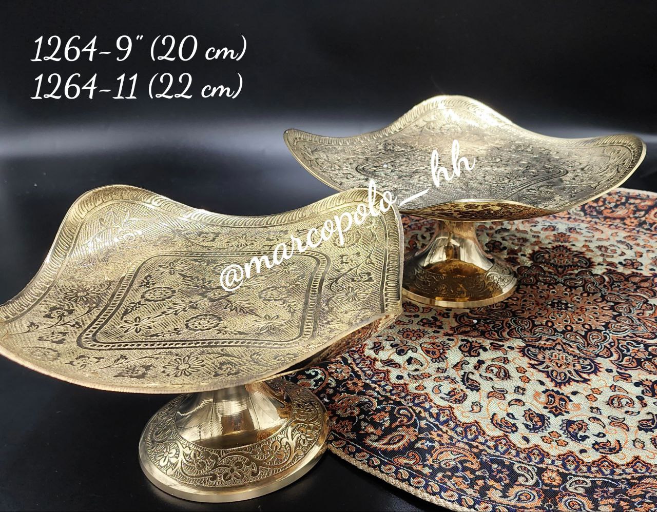 شیرینی خوری مربعی طرح گل در دو سایز مختلف کد1264