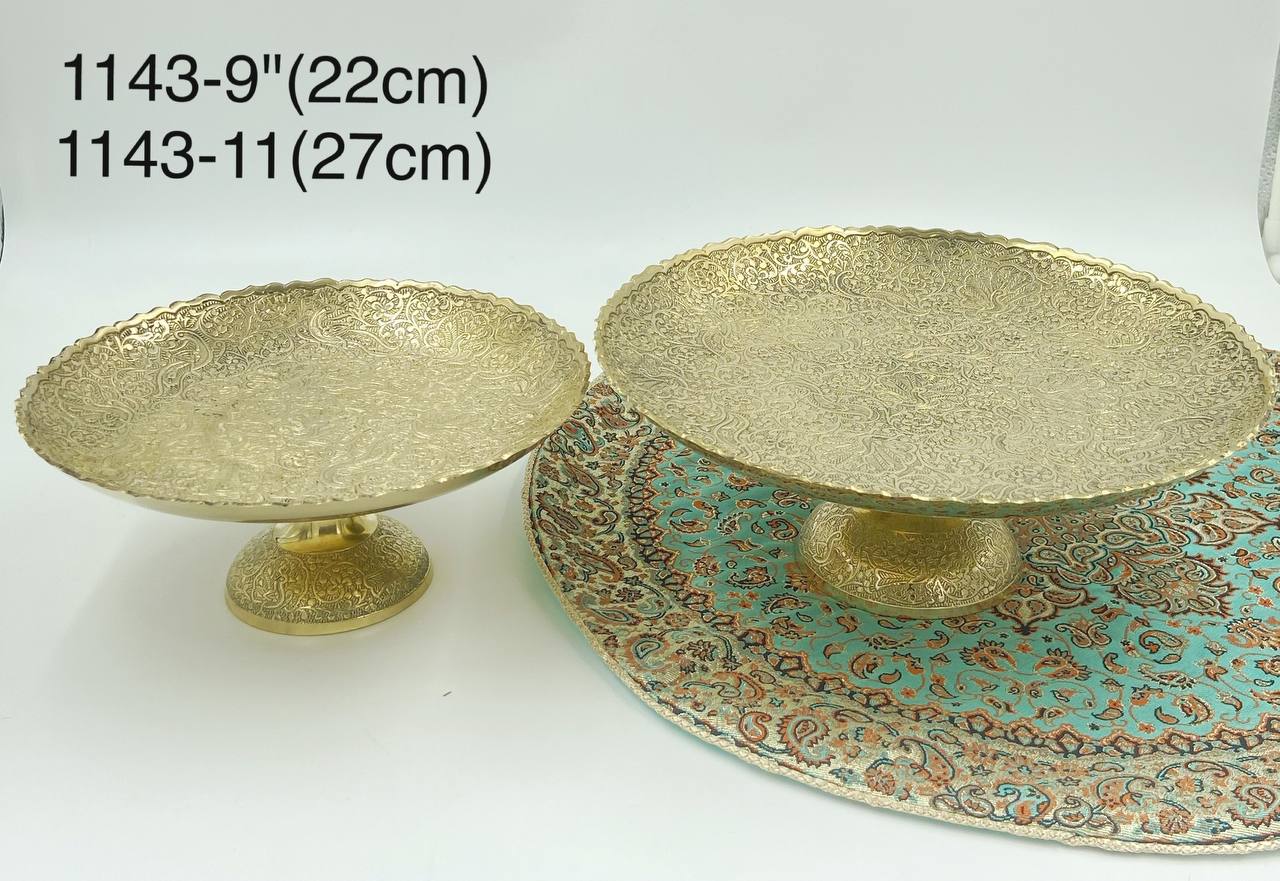 شیرینی خوری طرح طاووس لب هلالی دردوسایز مختلف برنجی هندی کد1143