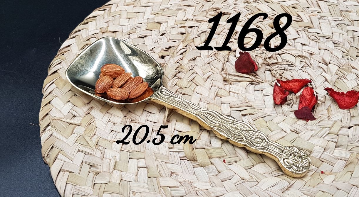 قاشق آجیل خوری طرح گل برنجی هندی قابل استفاده وکاربردی کد1168