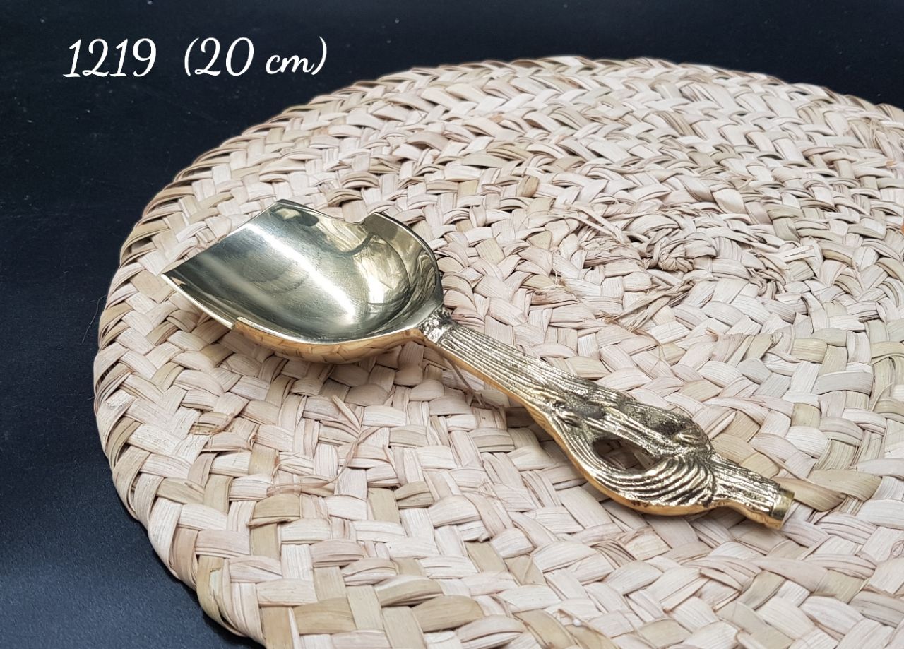 قاشق آجیل خوری دوحلقه برنجی هندی قابل استفاده کد1219
