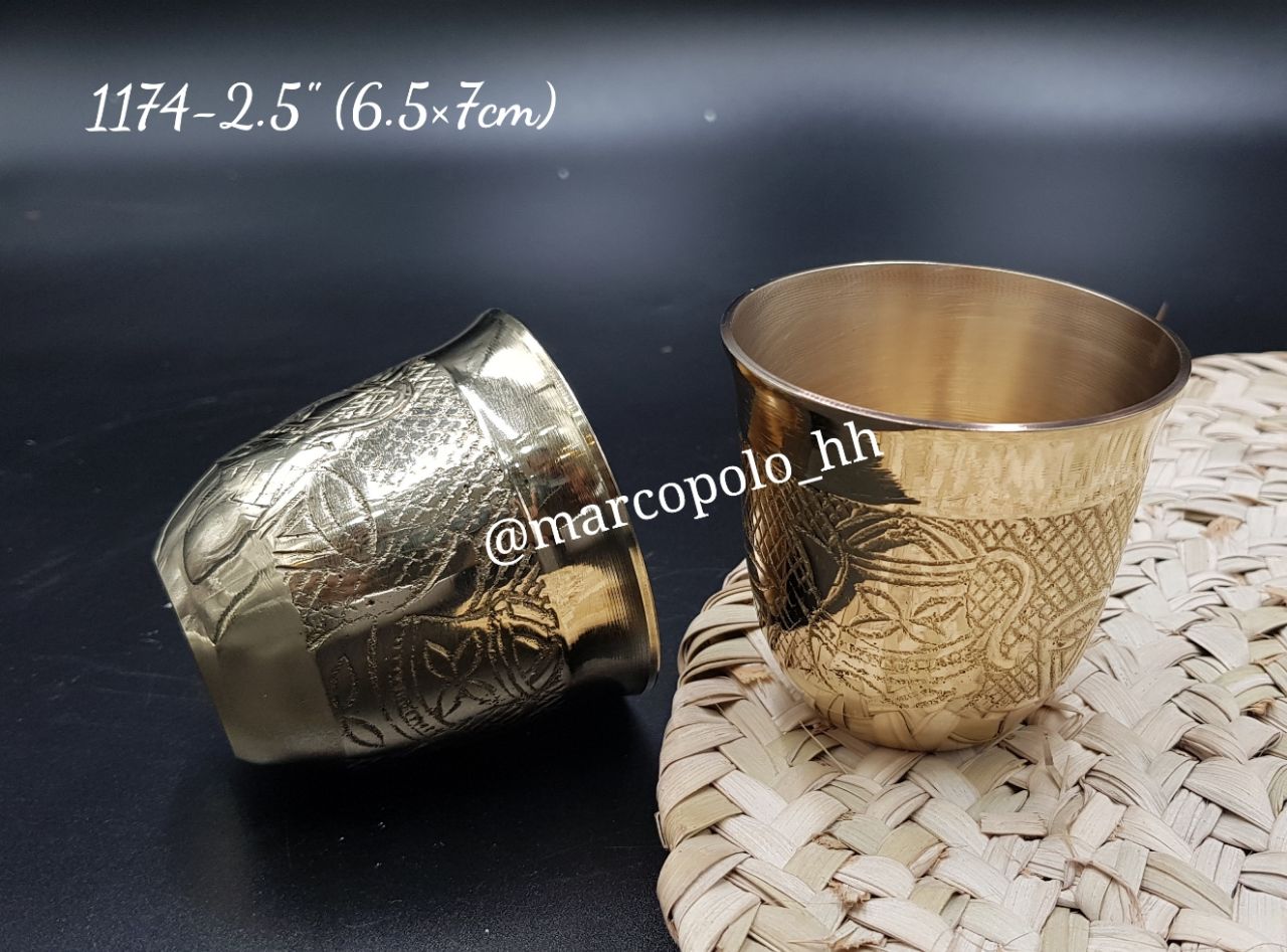 فنجان و یا شات قهوه خوری برنجی هندی قابل استفاده کد1174