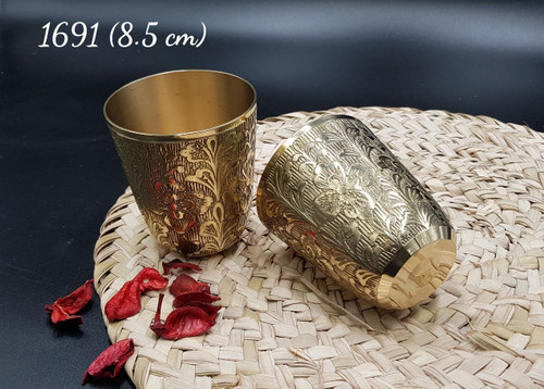 لیوان طرح گل برنجی هندی قابل استفاده و کاربردی بصورت تکی کد1691
