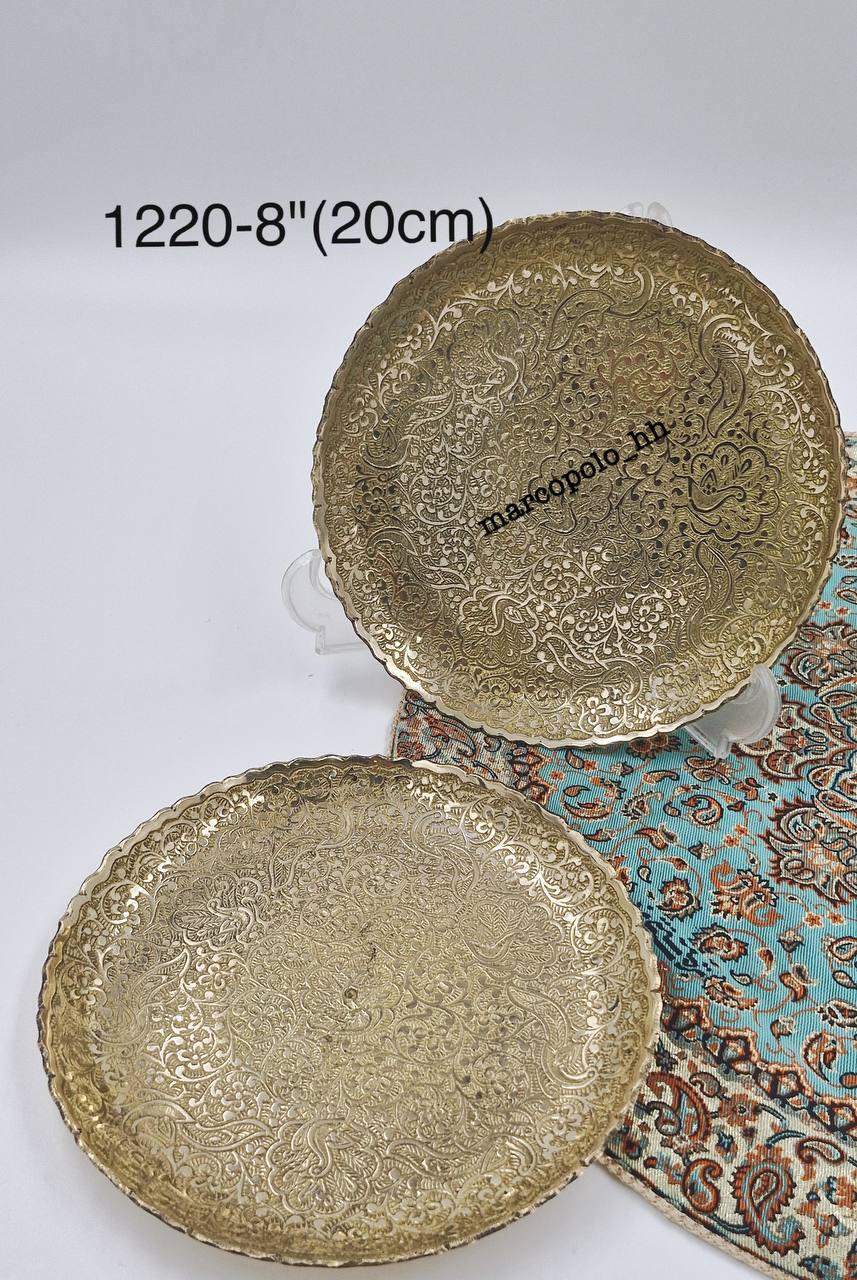 بشقاب پیش دستی طرح طاووس لب ریز برنجی هندی  بصورت تکی کد1220