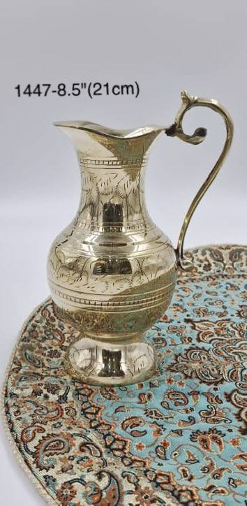 پارچ قلم دست پایه دار کاربردی  برنجی هندی کد1447