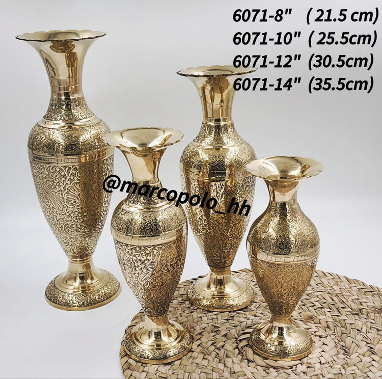 گلدان کلاسیک طرح بلبل برنجی هندی/لوکس دکوری کد 6071
