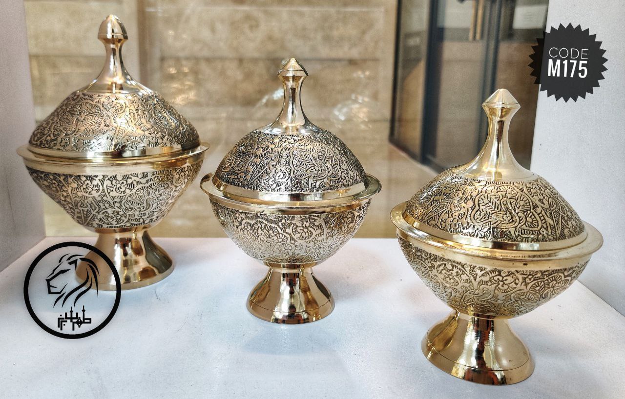 ست شکلات خوری و قندان پایه دار مدل خمره ای در سه سایز مختلف