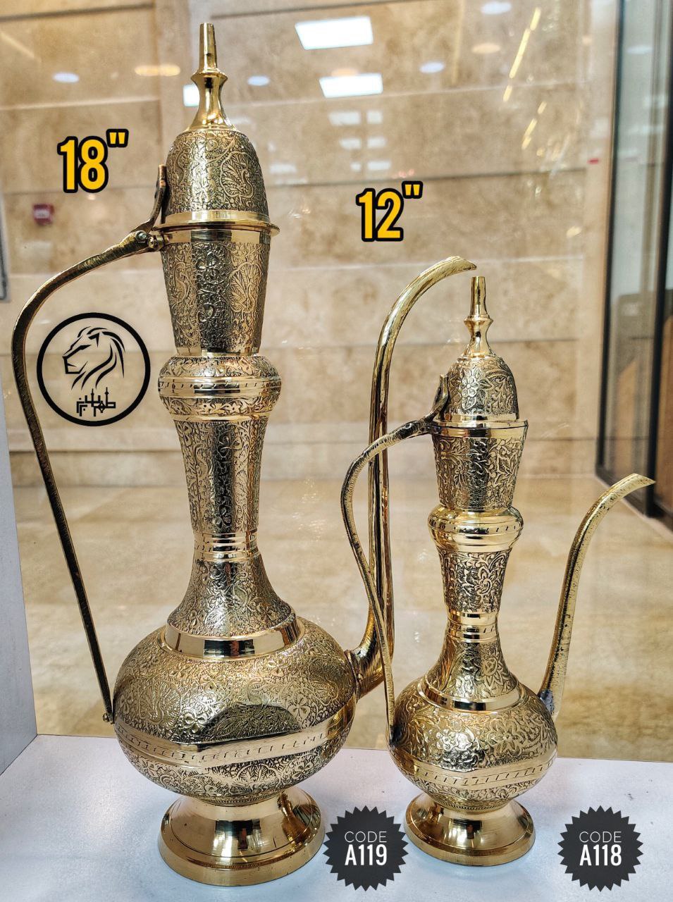 افتابه طرح طاووس در دو سایز 12 و 18 اینچ