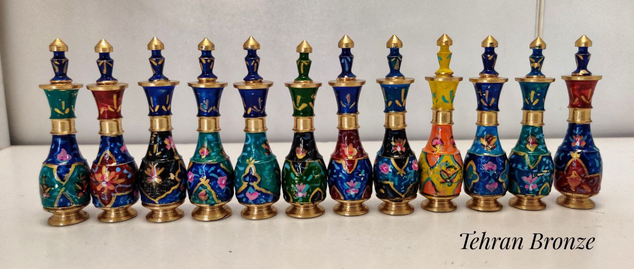 سرمه دان برنجی هنر نقاشی و کار دست