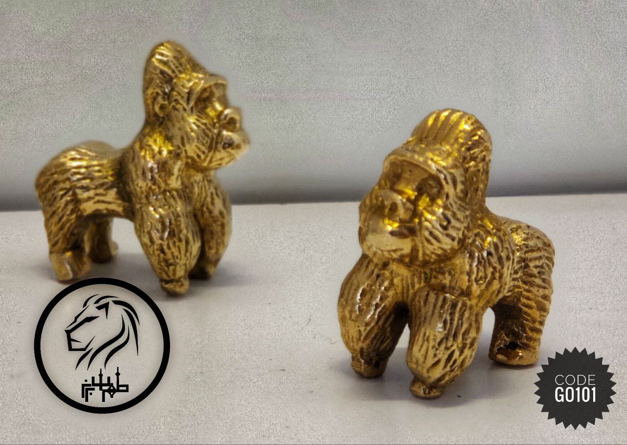 مجسمه گوریل برنجی سایز نقلی ریز
