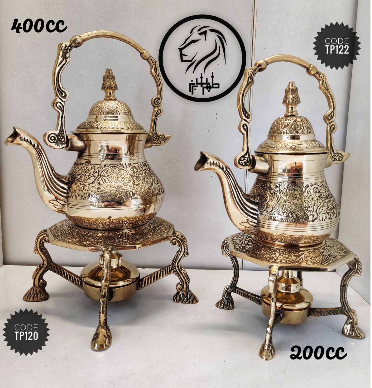 قوری وارمری طرح طاووس مدل 4 پایه در دو سایز مختلف