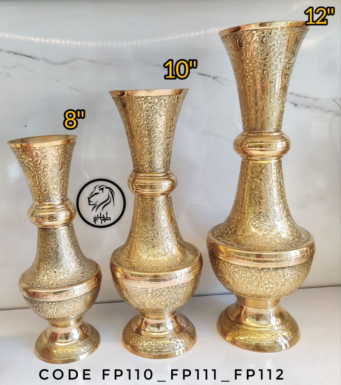 گلدان برنجی مدل استوانه در سه سایز مختلف